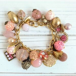 Lenora Dame Peony Pink Charm Bracelet